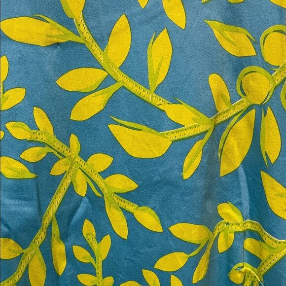 Vibrant Teal and yellow  Print Dress - Picture 2 of 8